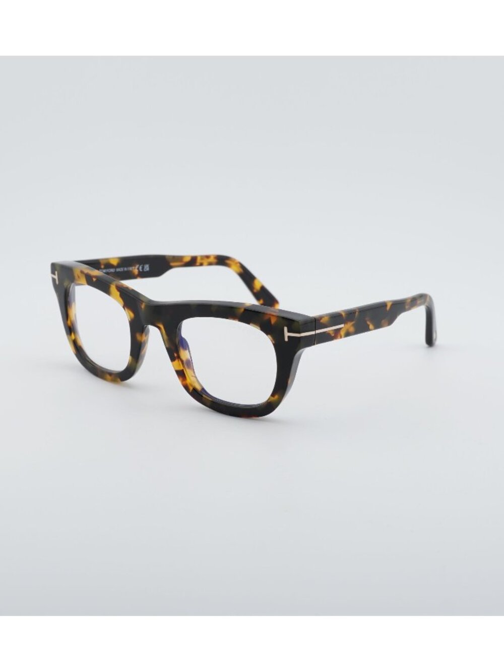 Tom Ford FT5872-B 055 Eyeglasses Havana Square Frame, Blue Light Block